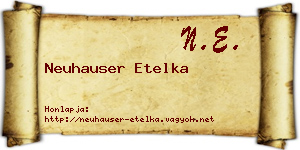 Neuhauser Etelka névjegykártya